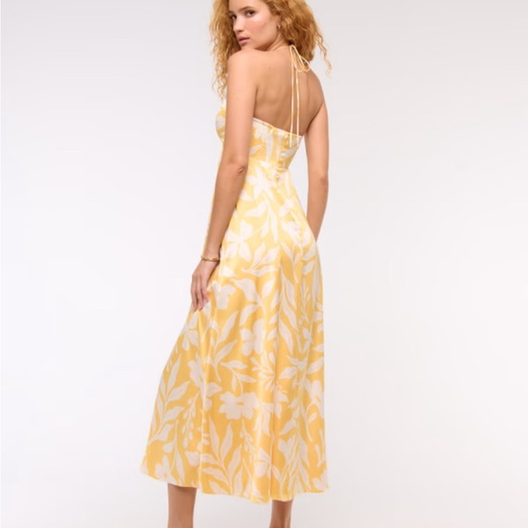 Yellow Floral Halter Maxi Dress - Picture 2 of 6